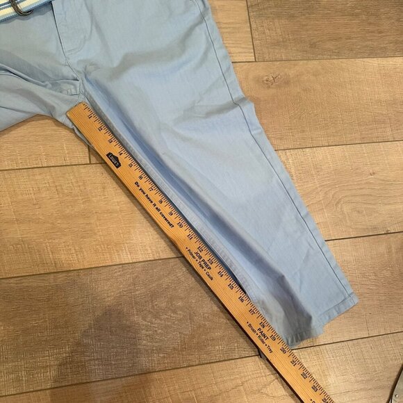 LIZ CLAIBORNE WOMENS BELTED CROPPED PANTS BLUE 12 PETITE AUDRA NEW - Picture 3 of 9